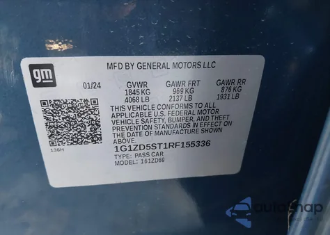2024 Chevrolet Malibu Lt from USA, damaged, VIN 1G1ZD5ST1RF155336